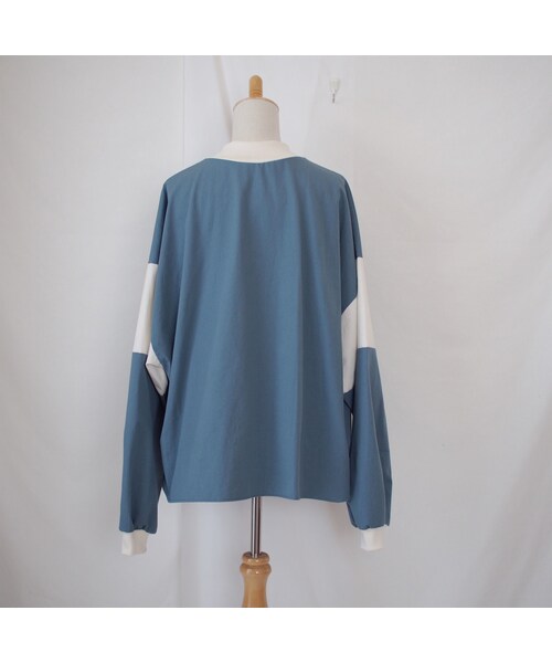 Handmade（ハンドメイド）の「コットンプルオーバー （スモーキーブルー）（シャツ/ブラウス・レディース・その他）」の6枚目の写真