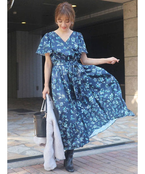 Mercuryduo マーキュリーデュオ の Mixフラワーマキシワンピース ワンピース ドレス Wear