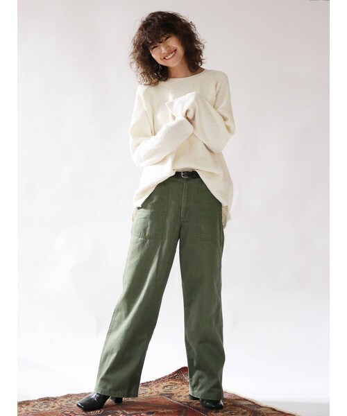 Ungrid(アングリッド)の「ウォッシュベイカーパンツ(パンツ・ベージュ/カーキ・M/S)」の4枚目の写真