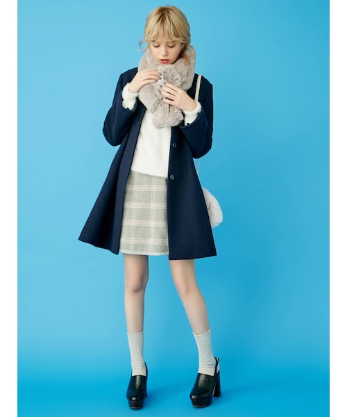 dazzlin（ダズリン）の「【sw】ノーカラーガーリーコート（その他アウター・ブルー/アイボリー・S/M）」の9枚目の写真