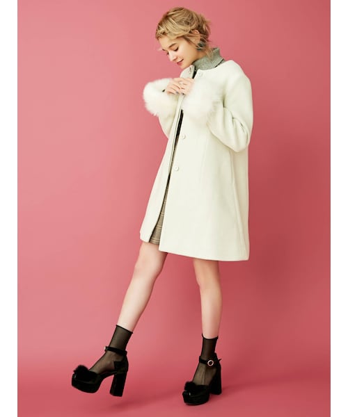 dazzlin（ダズリン）の「【sw】ノーカラーガーリーコート（その他アウター・ブルー/アイボリー・S/M）」の10枚目の写真