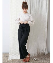 merry jenny（メリージェニー）の「ウエストリボンワイドパンツ
