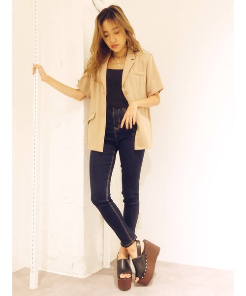 EVRIS（エヴリス）の「Basicスキニーデニムパンツ（デニムパンツ・ブラック・S/M/XS）」の15枚目の写真