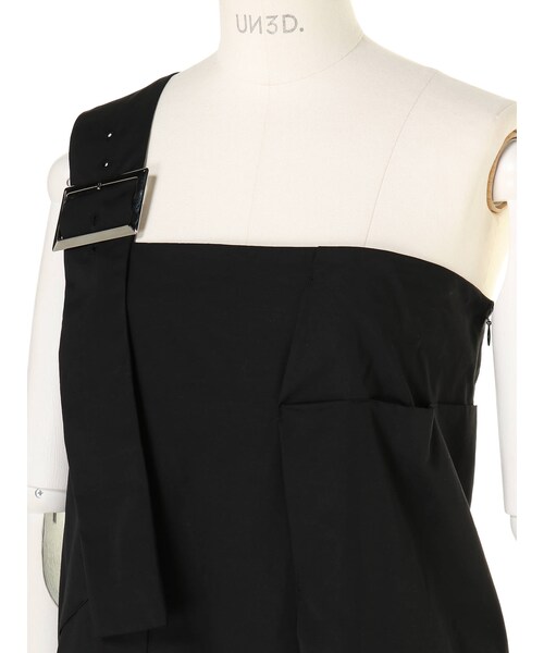 アンスリード　ワンショルダーオーバーワンピース　黒 UN3D 19SS ワンショルダーオーバーワンピース 黒 ☆美品☆ アンス