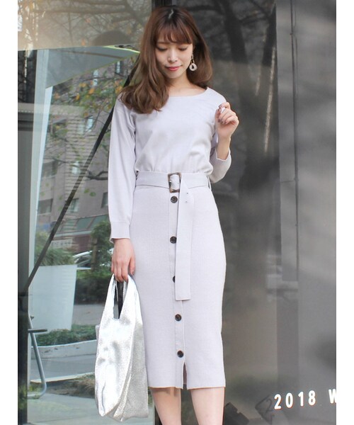 MERCURYDUO（マーキュリーデュオ）の「フロントボタンニットワンピース