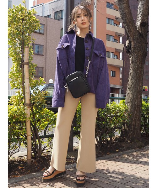 MURUA(ムルーア)の「スリムフレアパンツ(パンツ・ベージュ/ラベンダー・F)」の10枚目の写真