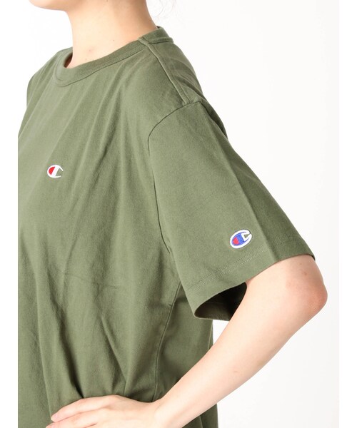 Ungrid(アングリッド)の「Champion別注 ショートルーズTee(Tシャツ/カットソー・カーキ/ブラック/ピンク・F)」の15枚目の写真