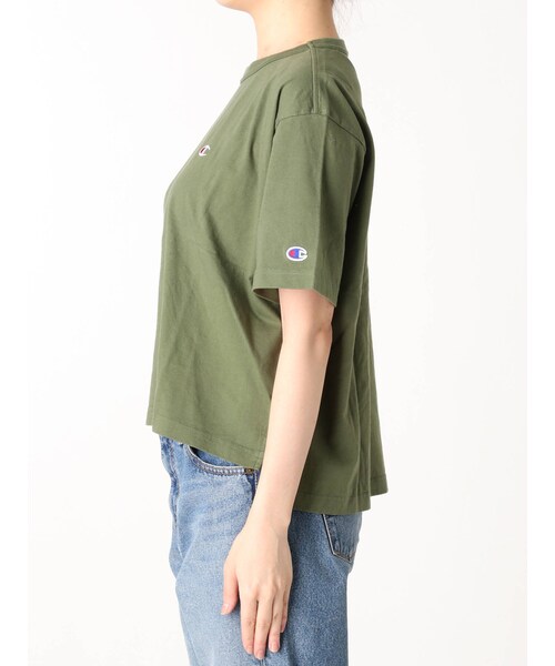 Ungrid(アングリッド)の「Champion別注 ショートルーズTee(Tシャツ/カットソー・カーキ/ブラック/ピンク・F)」の12枚目の写真