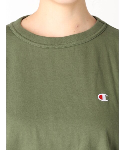Ungrid(アングリッド)の「Champion別注 ショートルーズTee(Tシャツ/カットソー・カーキ/ブラック/ピンク・F)」の14枚目の写真