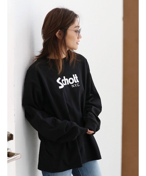 Ungrid アングリッド の Schott別注ロングスリーブtee トップス Wear