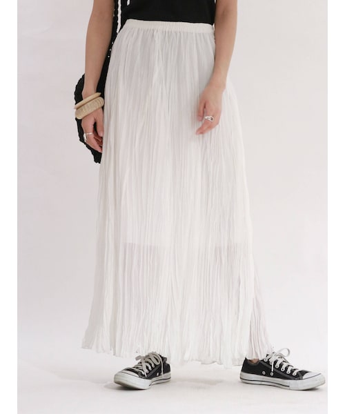 Ungrid（アングリッド）の「楊柳フレアマキシスカート（スカート・パープル/ミディアムグレー/オフホワイト・F）」の3枚目の写真