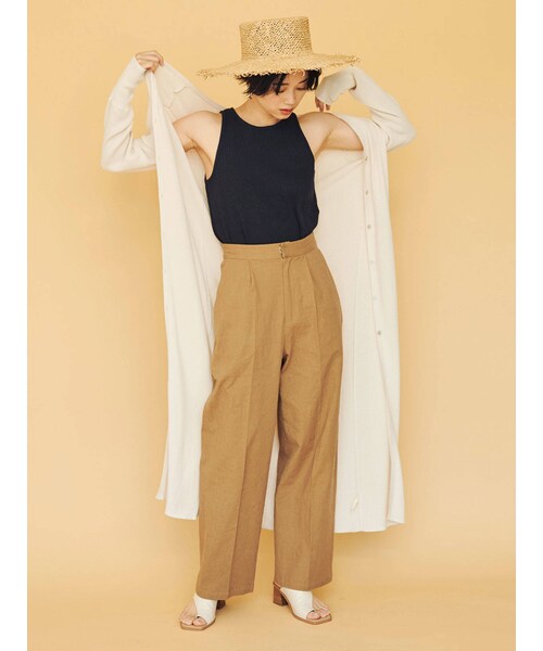 Ungrid(アングリッド)の「ストレッチタックワイドパンツ(パンツ・キャメル/ベージュ・M/S)」の10枚目の写真