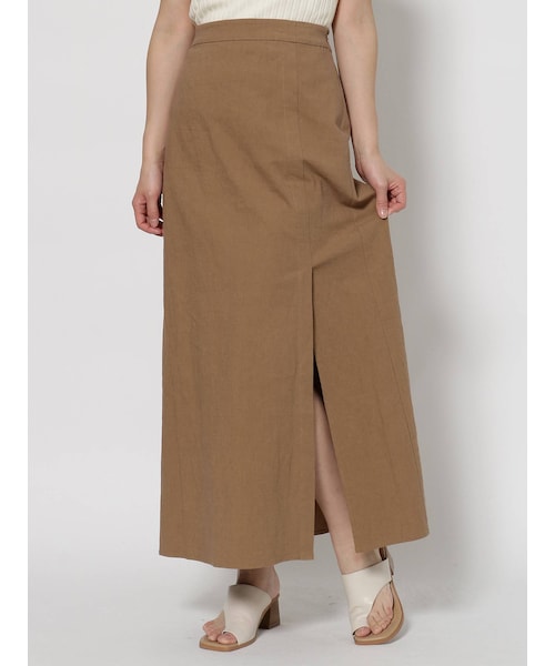 Ungrid（アングリッド）の「ストレッチスリットマキシスカート（スカート・キャメル/ベージュ・M/S）」の2枚目の写真