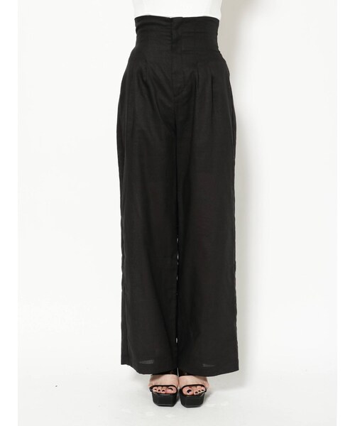 EMODA（エモダ）の「ロングウエストワイドパンツ（パンツ・キャメル/ブラック・S/M）」の16枚目の写真