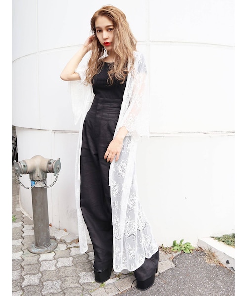 EMODA（エモダ）の「ロングウエストワイドパンツ（パンツ・キャメル/ブラック・S/M）」の14枚目の写真