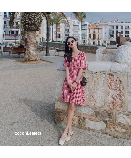 no brand（ノーブランド）の「CO190: ギンガムチェックワンピース（ワンピース・レディース・その他）」の3枚目の写真