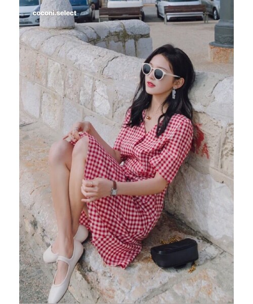 no brand（ノーブランド）の「CO190: ギンガムチェックワンピース（ワンピース・レディース・その他）」の2枚目の写真