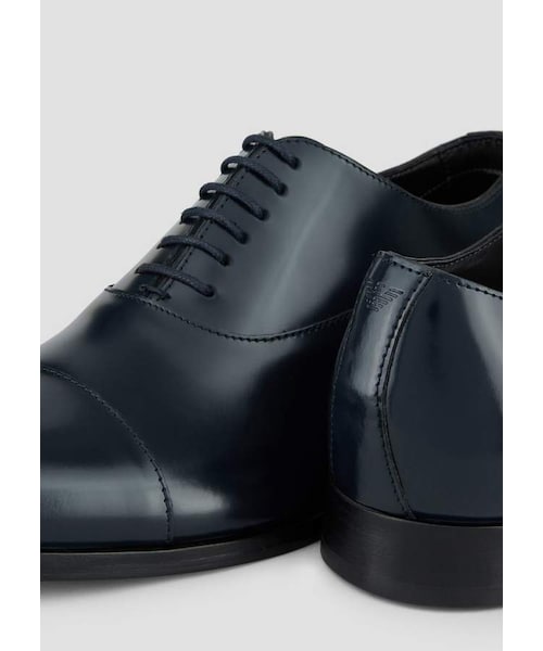 EMPORIO ARMANI（エンポリオアルマーニ）の「Emporio Armani Oxford Shoes In Polished Brushed Leather（シューズ・メンズ・Black/Navy blue・13/12/6/12.5/6.5/7/7.5/8/9.5/8.5/10/9/10.5/11/11.5）」の8枚目の写真