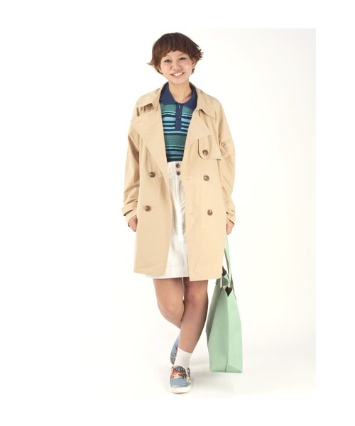 w closet(ダブルクローゼット)の「7ozスラブ入りホワイトデニムタック入りコクーンスカート(パンツ・レディース・ホワイト・FREE)」の8枚目の写真