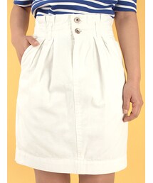 w closet | 7ozスラブ入りホワイトデニムタック入りコクーンスカート(パンツ)