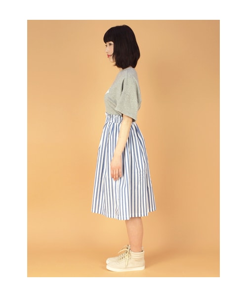 w closet（ダブルクローゼット）の「ストライプギャザータックスカート（パンツ・レディース・イエロー/グリーン/ブルー/ブラック・FREE）」の6枚目の写真