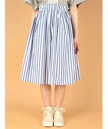 w closet | ストライプギャザータックスカート(パンツ)