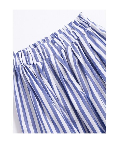 w closet（ダブルクローゼット）の「ストライプギャザータックスカート（パンツ・レディース・イエロー/グリーン/ブルー/ブラック・FREE）」の8枚目の写真