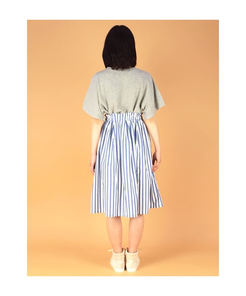 w closet（ダブルクローゼット）の「ストライプギャザータックスカート（パンツ・レディース・イエロー/グリーン/ブルー/ブラック・FREE）」の7枚目の写真