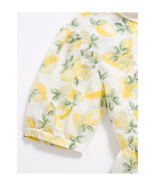 w closet（ダブルクローゼット）の「レモン柄ぺプラムプルオーバー（トップス・レディース・オフホワイト/ネイビー・FREE）」の7枚目の写真