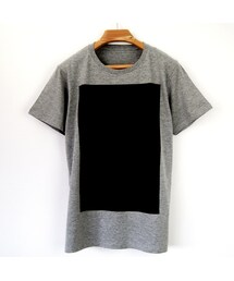 no brand | 黒角図Tシャツ_鼠／スリムシルエット(Tシャツ/カットソー)