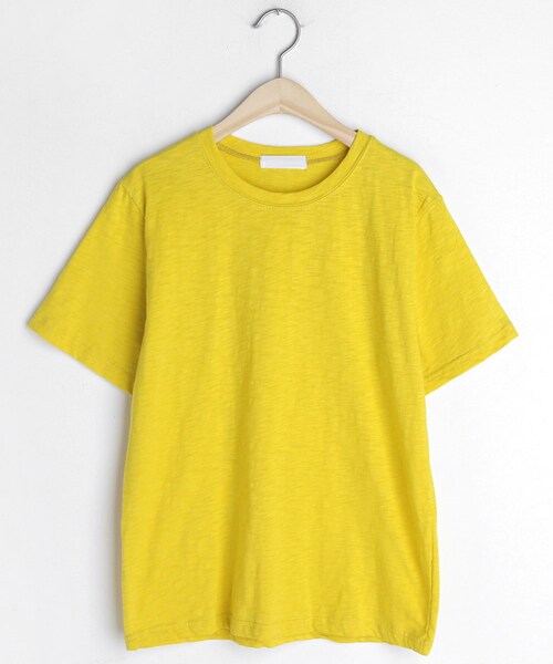 DHOLIC(ディーホリック)の「コットンハーフスリーブTシャツ(Tシャツ/カットソー・レディース・ホワイト/ブラック/ピンク/ブルー/イエロー・FREE)」の4枚目の写真