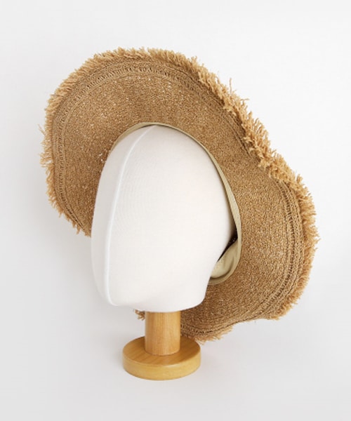 DHOLIC（ディーホリック）の「ストロー調フレイドブリムハット（ハット・レディース・その他/ブラック/ベージュ/ホワイト・FREE）」の4枚目の写真