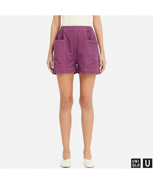UNIQLO（ユニクロ）の「デニムイージーショーツ（その他パンツ・レディース・YELLOW 47/BLACK 09/OFF WHITE 01/PURPLE 74/BLUE 68・M/L/S/XXL/XL）」の5枚目の写真