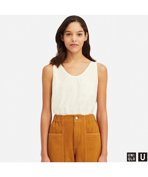 UNIQLO（ユニクロ）の「タンクブラウス（シャツ/ブラウス・レディース・BLACK 09/GREEN 55/OFF WHITE 01/YELLOW 47・XL/M/XXL/L/S）」の2枚目の写真