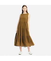 UNIQLO | ティアードロングワンピース（ノースリーブ）(ワンピース)