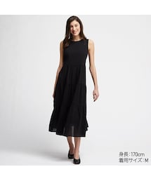 UNIQLO | ティアードロングワンピース（ノースリーブ）(ワンピース)