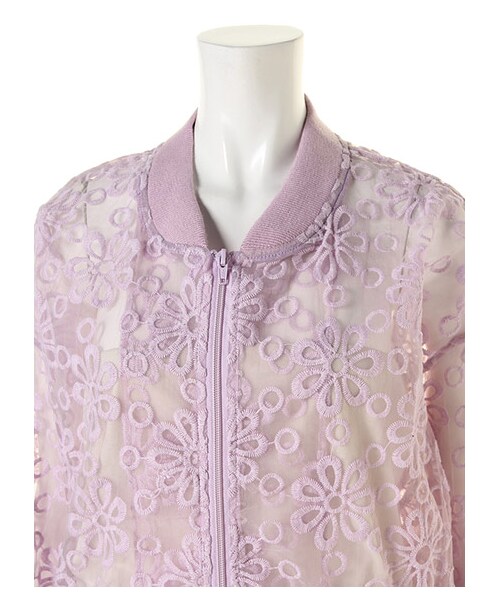 FIG&VIPER（フィグアンドバイパー）の「刺繍チュールカーデ(04103005)（トップス・レディース・ブラック/パープル/ホワイト・FREE）」の6枚目の写真