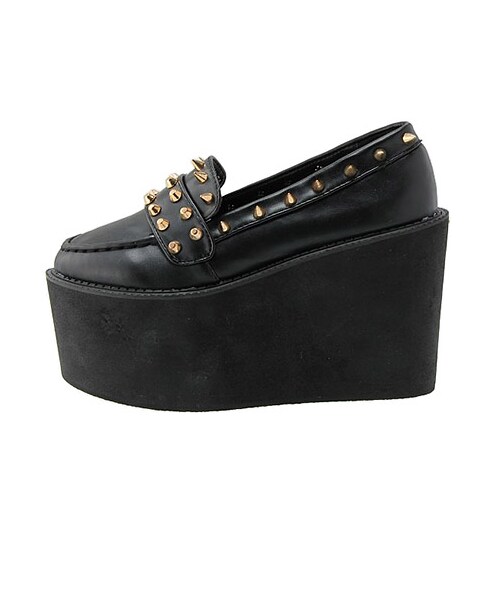 FIG&VIPER(フィグアンドバイパー)の「スタッズローファ(シューズ・レディース・ブラック・M/L)」の2枚目の写真