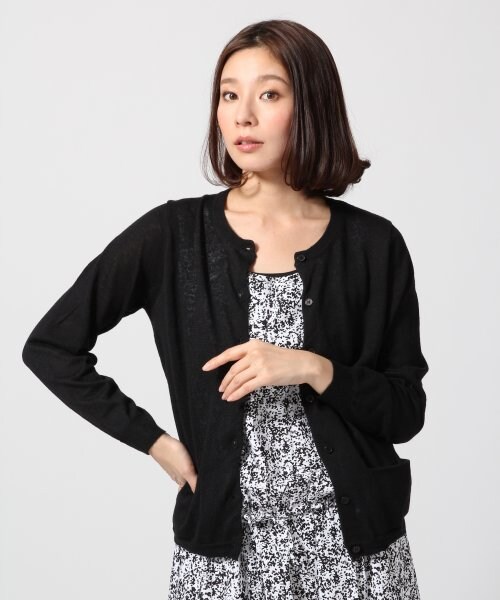 LEPSIM(レプシィム)の「12GラミーコットンクルーカーディガンLS(トップス・レディース・オフ/ブラック/レッド/イエロー/グリーン/ブルー・M/L)」の2枚目の写真