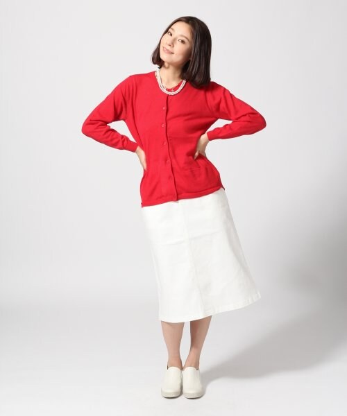 LEPSIM(レプシィム)の「12GラミーコットンクルーカーディガンLS(トップス・レディース・オフ/ブラック/レッド/イエロー/グリーン/ブルー・M/L)」の11枚目の写真