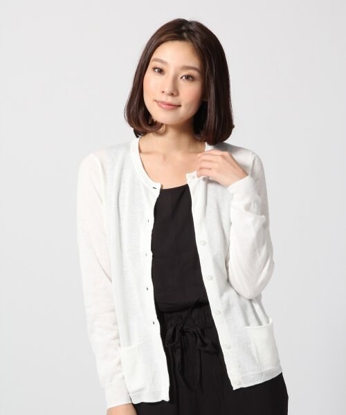 LEPSIM(レプシィム)の「12GラミーコットンクルーカーディガンLS(トップス・レディース・オフ/ブラック/レッド/イエロー/グリーン/ブルー・M/L)」の1枚目の写真