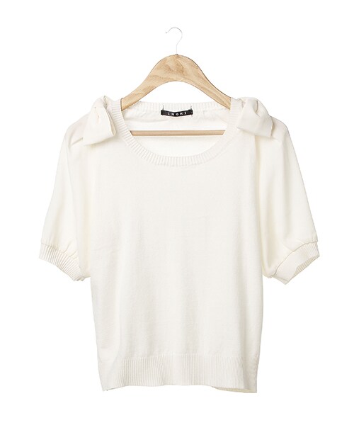 INGNI（イング）の「肩リボン／ニット7分袖（トップス・レディース・ｱｲﾎﾞﾘｰ/ｲｴﾛｰ/ｺﾝ/ｵﾌﾎﾜｲﾄ・M）」の10枚目の写真