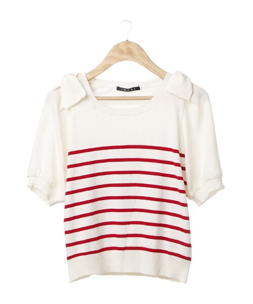 INGNI（イング）の「肩リボン／ニット7分袖（トップス・レディース・ｱｲﾎﾞﾘｰ/ｲｴﾛｰ/ｺﾝ/ｵﾌﾎﾜｲﾄ・M）」の9枚目の写真