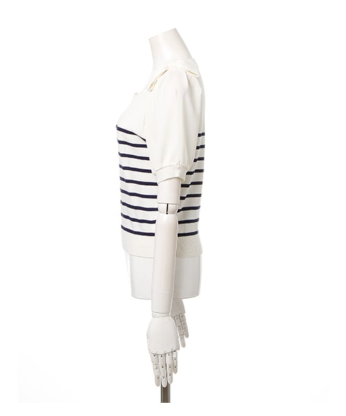 INGNI（イング）の「肩リボン／ニット7分袖（トップス・レディース・ｱｲﾎﾞﾘｰ/ｲｴﾛｰ/ｺﾝ/ｵﾌﾎﾜｲﾄ・M）」の2枚目の写真