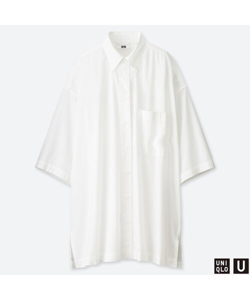 UNIQLO（ユニクロ）の「ビーチカバーアップワンピース（長袖）（ワンピース・レディース・PURPLE 72/NAVY 69/WHITE 00・S/XXL/XL/L/M）」の2枚目の写真