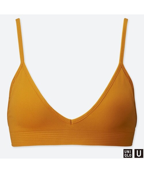 UNIQLO（ユニクロ）の「シームレススイムブラ セットアップ対象（水着・レディース・BLACK 09/PINK 12/GREEN 55/BROWN 34・S/M/L）」の2枚目の写真