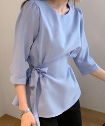 DHOLIC | 7分丈スリーブウエストタイブラウス(シャツ/ブラウス)