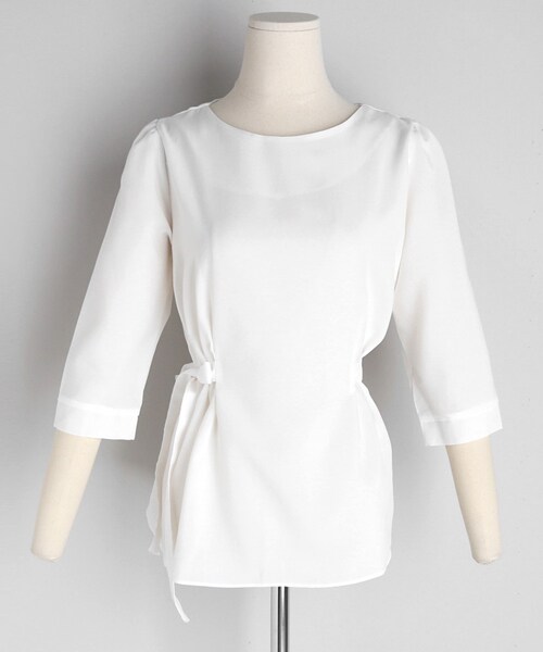 DHOLIC(ディーホリック)の「7分丈スリーブウエストタイブラウス(シャツ/ブラウス・レディース・ブルー/ホワイト/ブラック/その他/ピンク・FREE)」の2枚目の写真