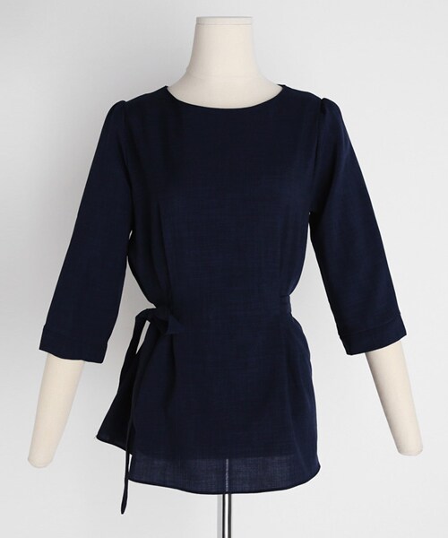 DHOLIC(ディーホリック)の「7分丈スリーブウエストタイブラウス(シャツ/ブラウス・レディース・ブルー/ホワイト/ブラック/その他/ピンク・FREE)」の3枚目の写真