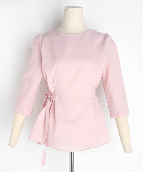 DHOLIC(ディーホリック)の「7分丈スリーブウエストタイブラウス(シャツ/ブラウス・レディース・ブルー/ホワイト/ブラック/その他/ピンク・FREE)」の4枚目の写真